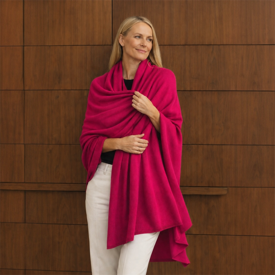 100% Cashmere 2 ply Knitted Julian Oversized Wrap -Unisex -30 Colours available