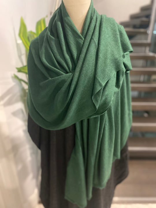 Green Julian Oversized handwoven pure cashmere scarf