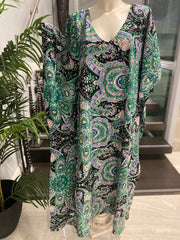 Tropical Maya Rayon Cotton Kaftan 12-22