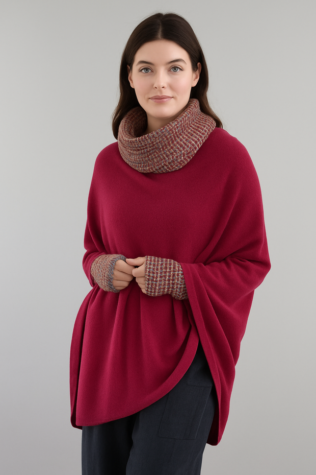 Women’s Pure Cashmere Oversized Julian Maya Poncho-More colours available