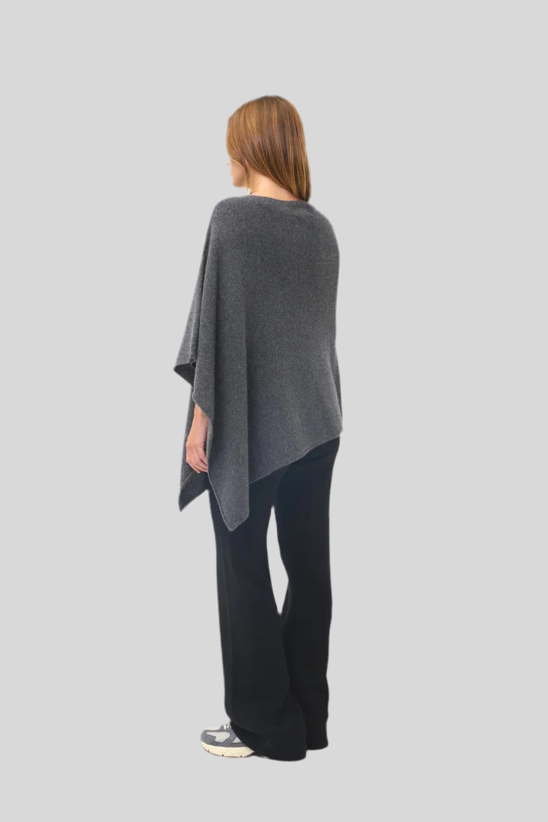 Charcoal Grey 100% Pure Cashmere Julian Poncho
