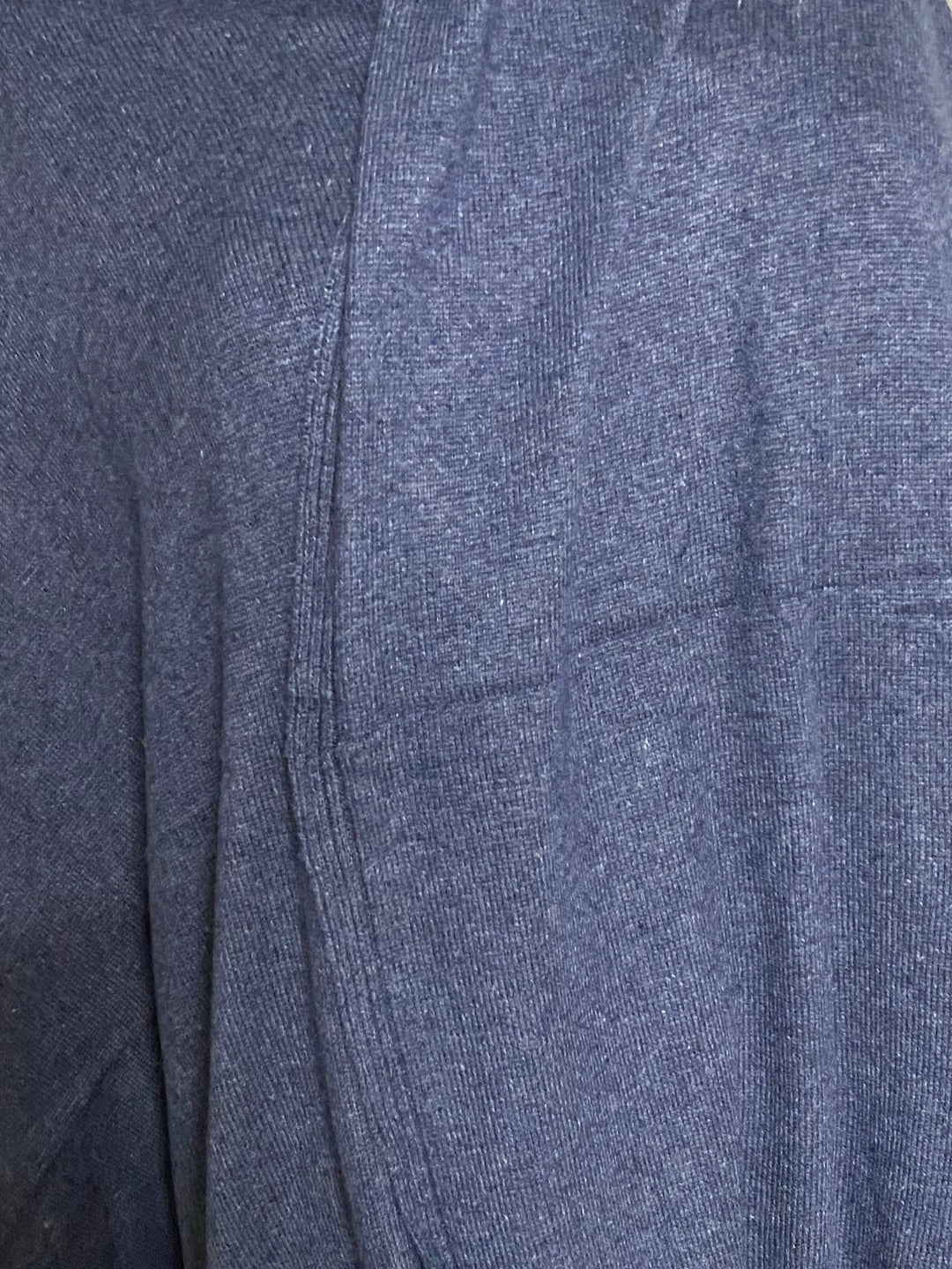 Denim Blue Julian 100% Cashmere Knitted 2 Ply  Extra large Travel Wrap/Shawl