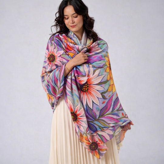 Wearable art 100% Cashmere Julian Scarf /Wrap-More Designs Available