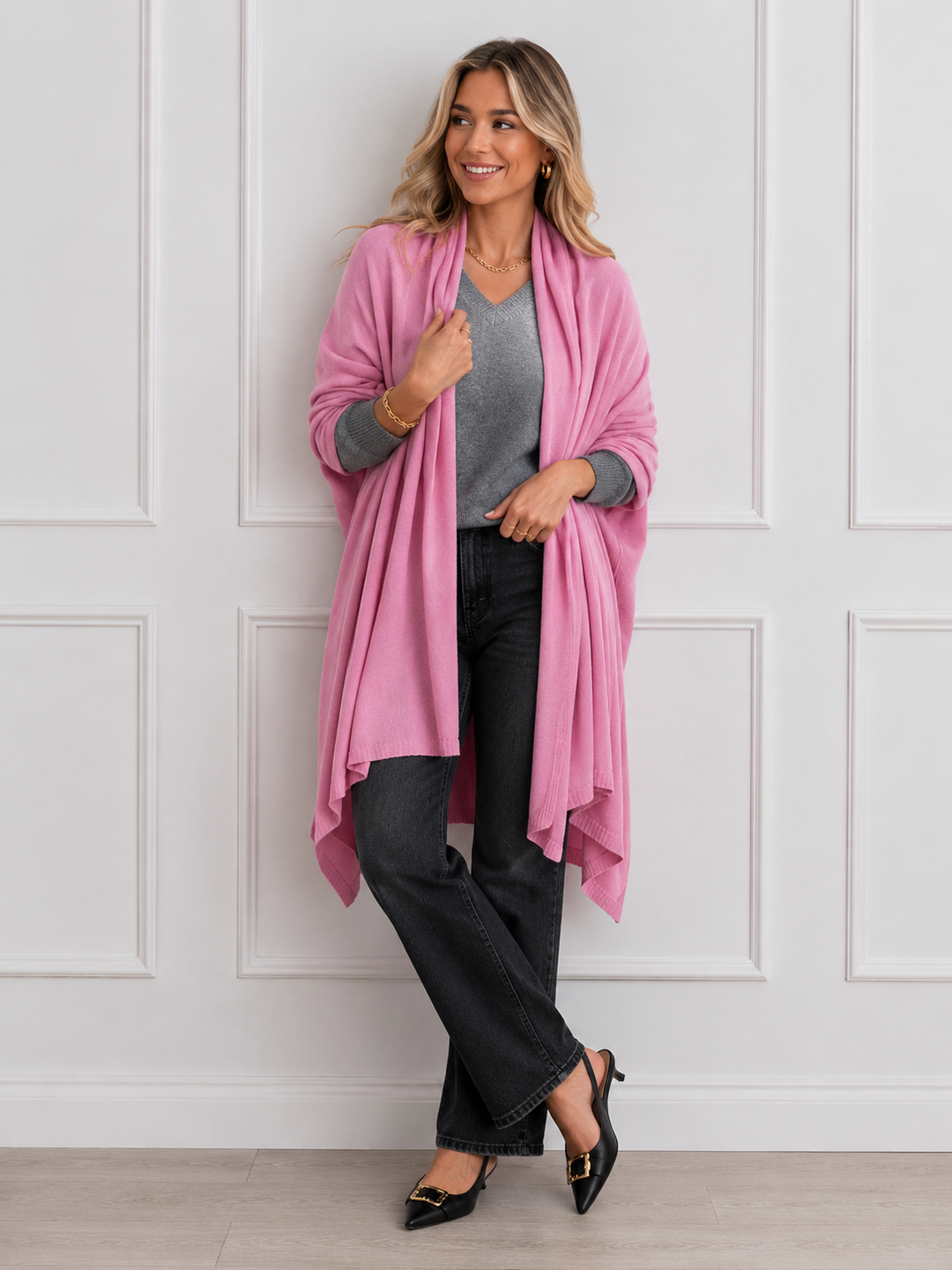 Julian knitted Pure Cashmere Maya scarf/ shawl/ Travel wrap-Colours available-Extra Large
