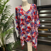 Maya Red Tropical / Tunic/ Top OFSA AU 12-24