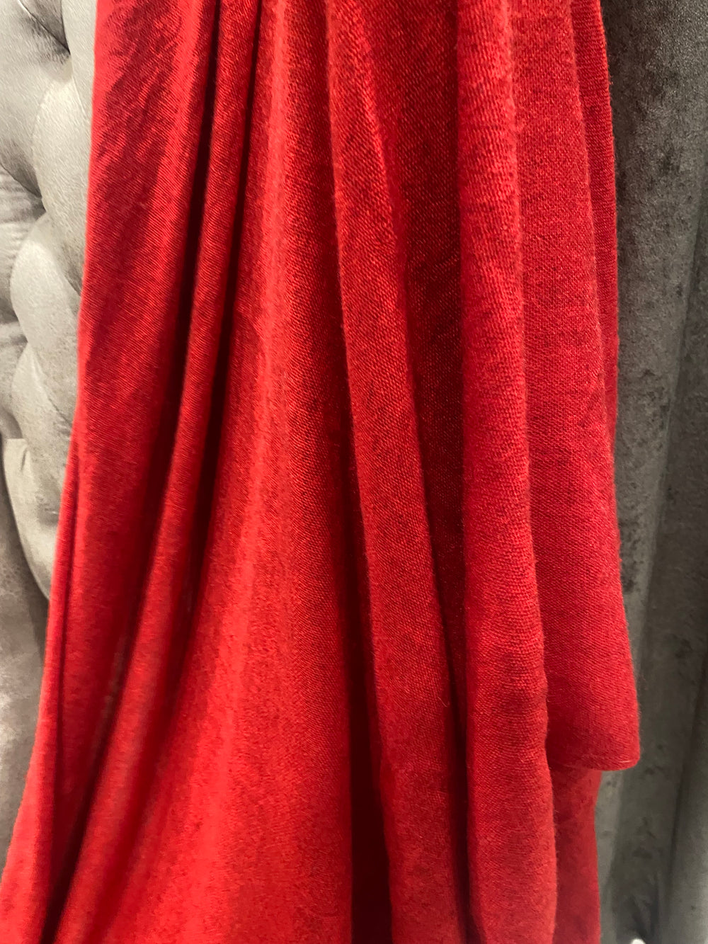 Imperial Red Julian handwoven pure Cashmere oversized shawl / Scarf