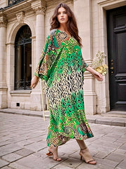 Tropical  Breezy cotton rayon Kaftan Sizes available AU 12-28