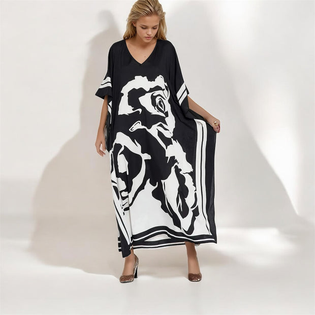 Mia Black Loose, casual Caftan - Mklane AU 8-18