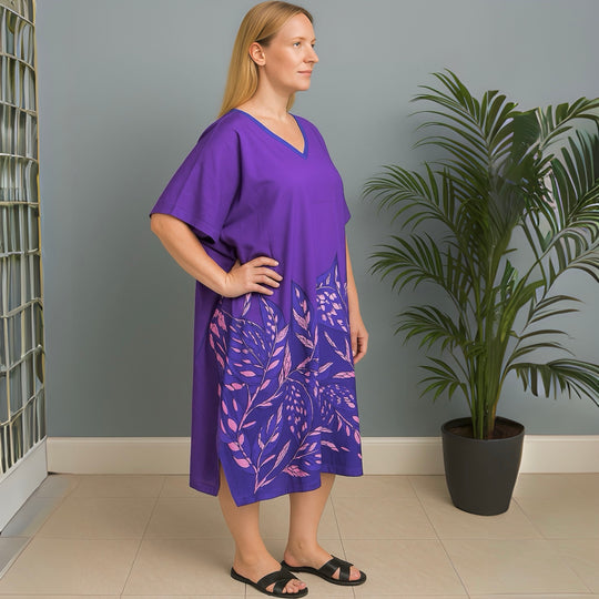Lilac Ferns Maya Short Kaftan Top Tunic Sizes Available AU 14-30