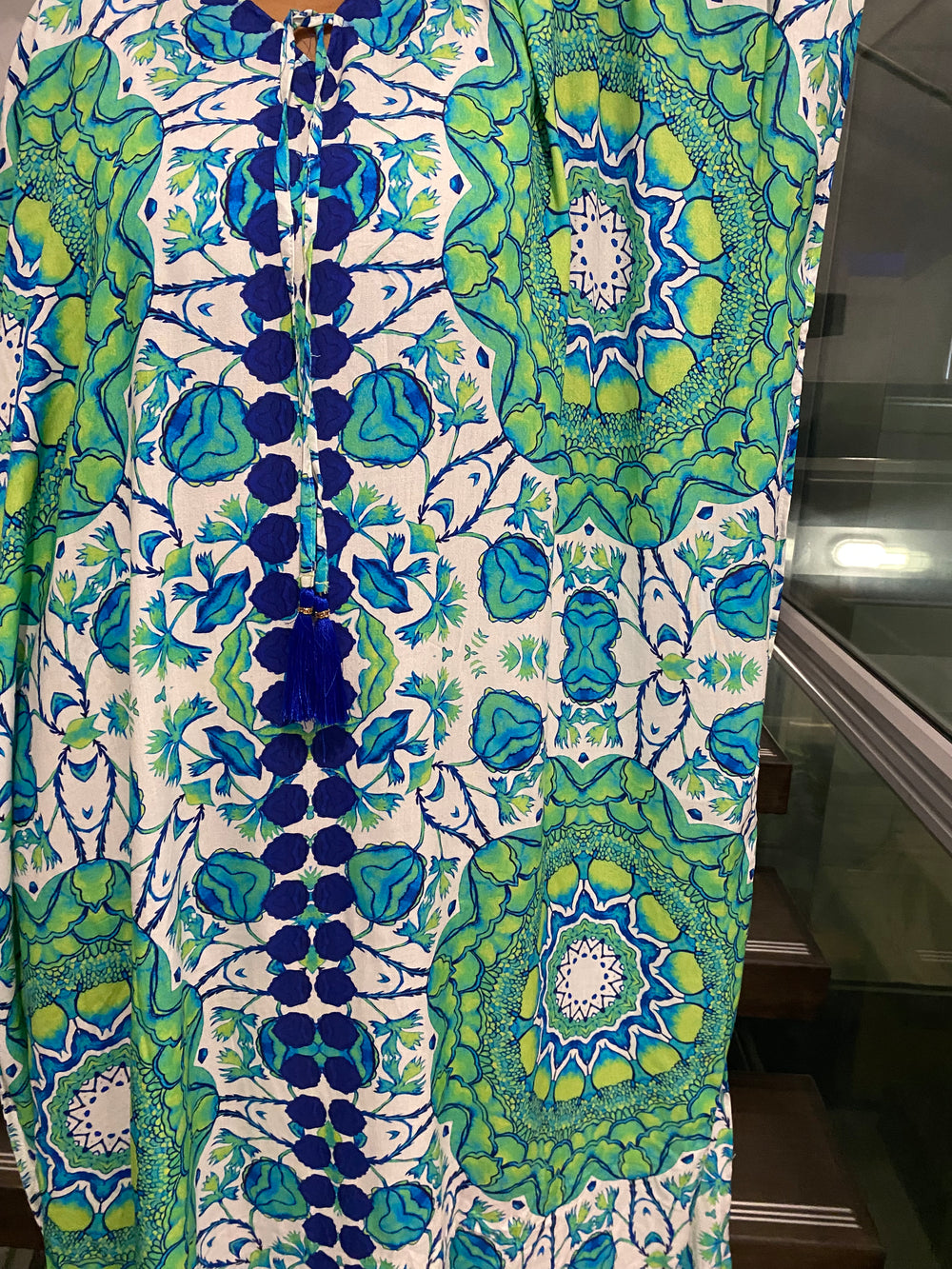 Sea Green Blue Hues Rayon Maya Kaftan-Sizes Available AU 10-30