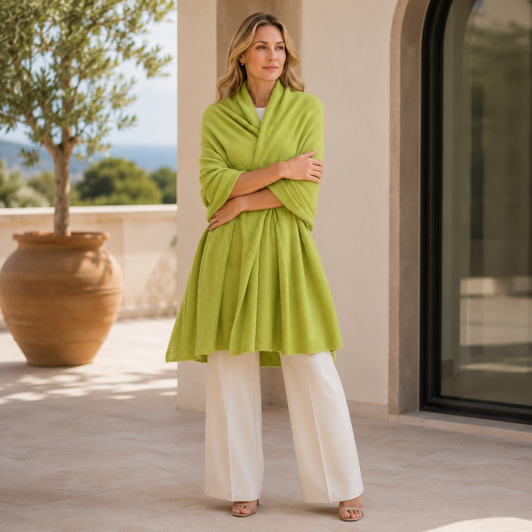 100% Cashmere 2 ply Knitted Julian Oversized Wrap -Unisex -30 Colours available