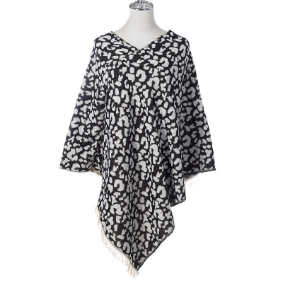 Grey Black Poncho Free size-AU 8-18