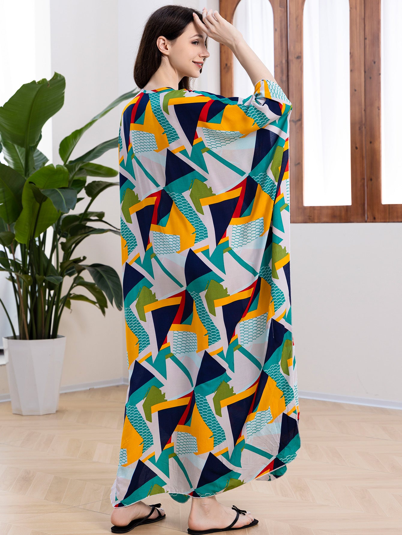 Tropical Resort Cotton Bamboo Maxi Dress