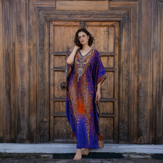 Purlesa Mia Embellished Kaftan Dress