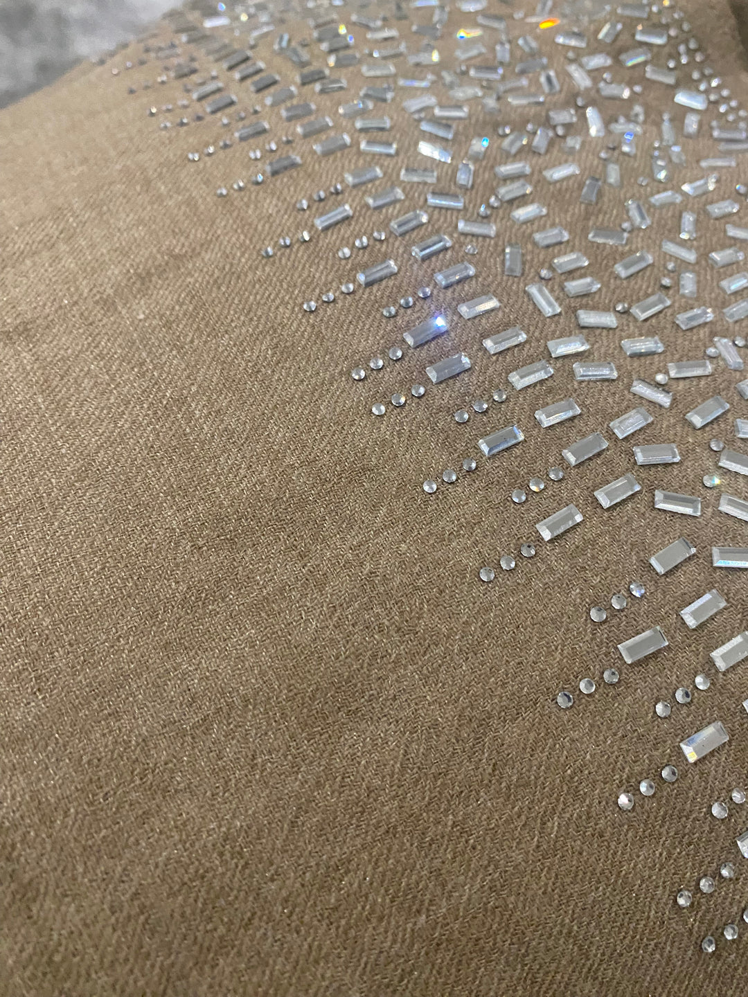 Julian Pure Cashmere Silver Beaded Crystals Handwoven Wedding Wrap Scarf