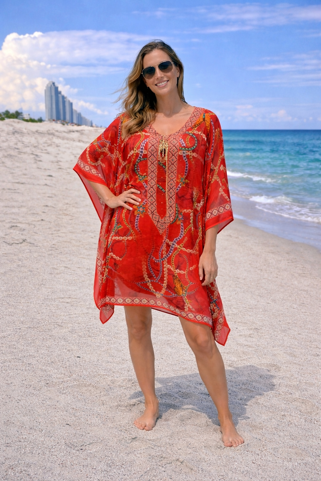 Kyra Bling Short Kaftan one size fits AU 12-20 - More Styles available