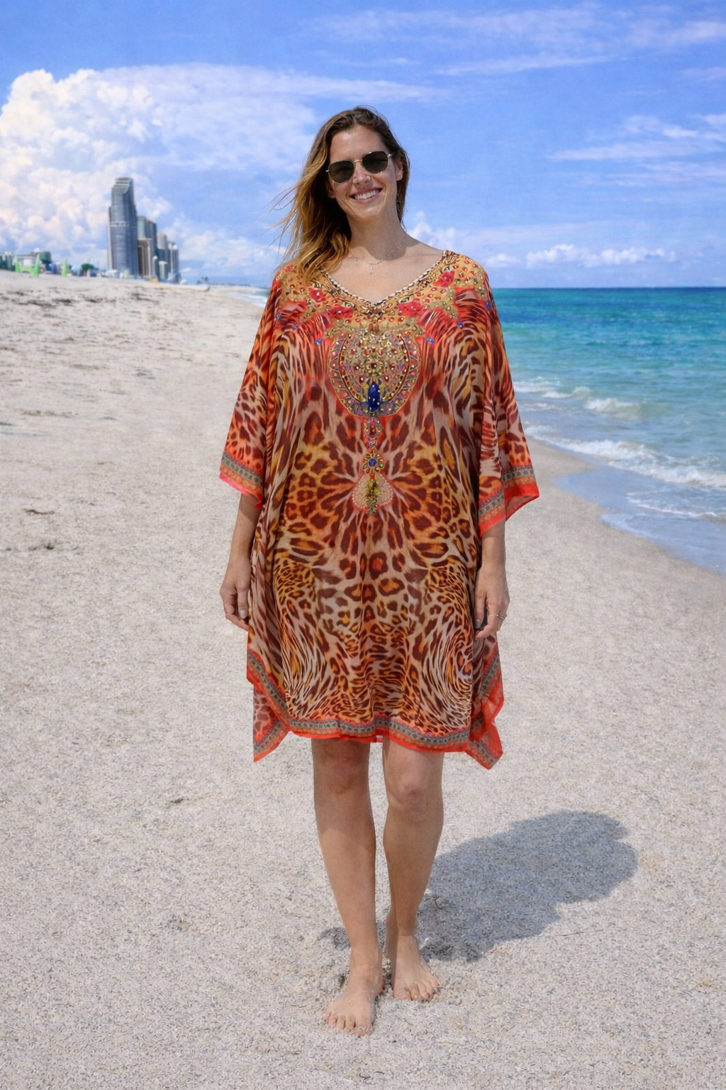 Kyra Bling Short Kaftan one size fits AU 12-20 - More Styles available