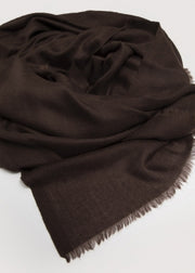 Darkest Brown Julian handwoven pure cashmere scarf