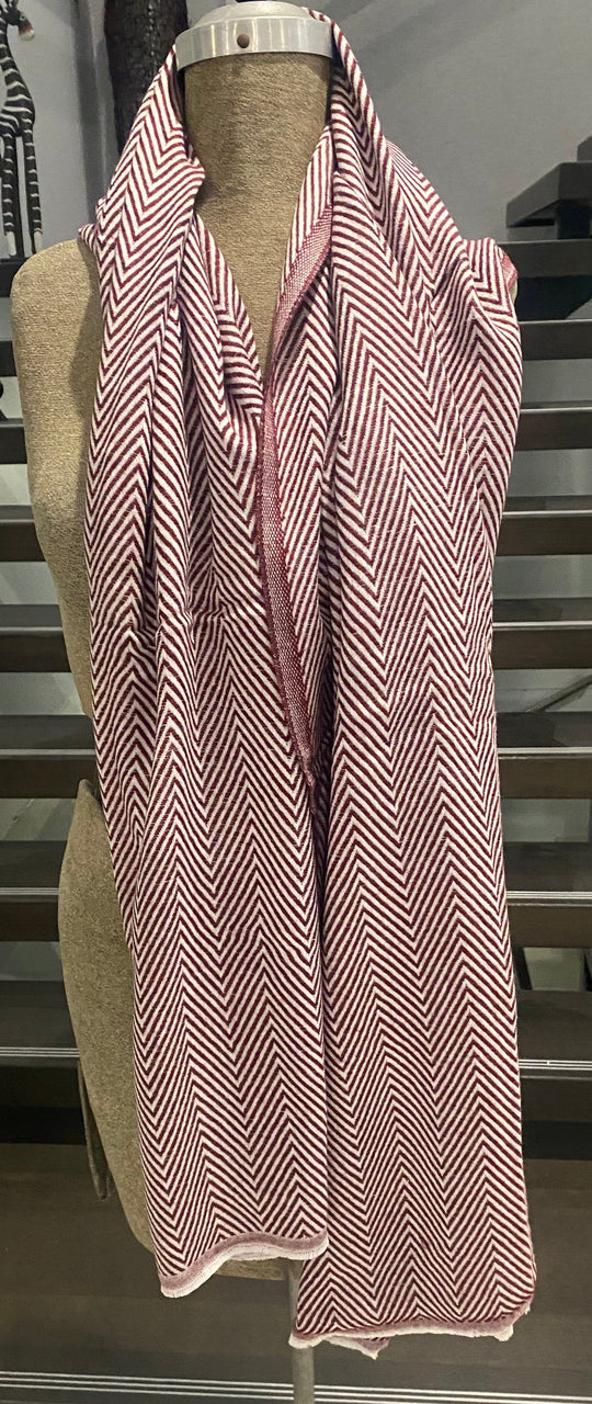 Julian Cashmere Woven Scarf Wine