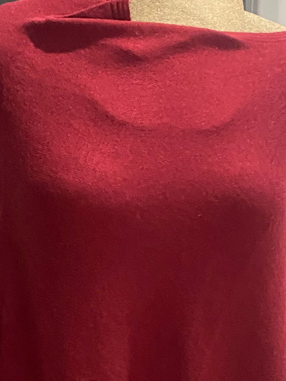 Burgundy 100% Cashmere Oversized Julian Poncho