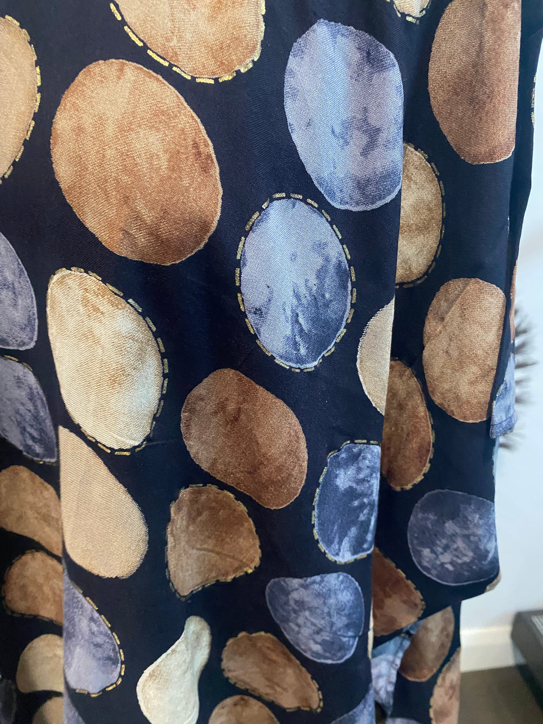 Maya Navy Blue Dotted Short Kaftan Top Tunic Sizes Available AU 14-30