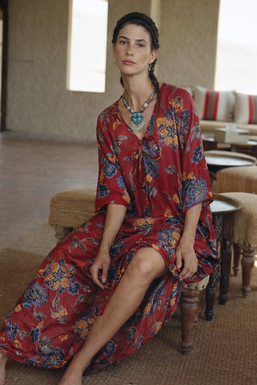 Maya Cotton Rayon kaftan - Sizes Available AU 14-30