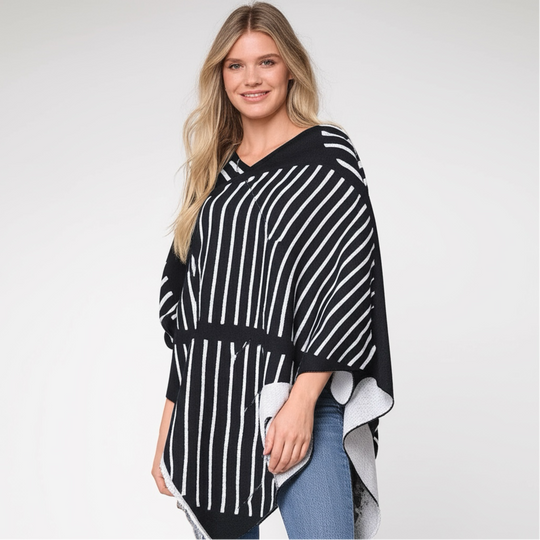 Black Diea Winter Poncho Free size