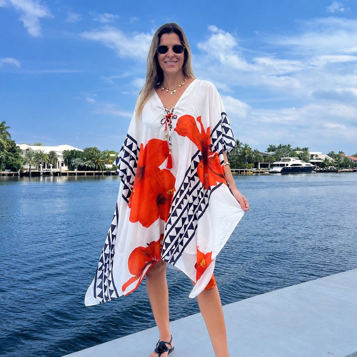 Coco Bella Silk Mix Front Tie Short kaftan  12-20 -More Style Available