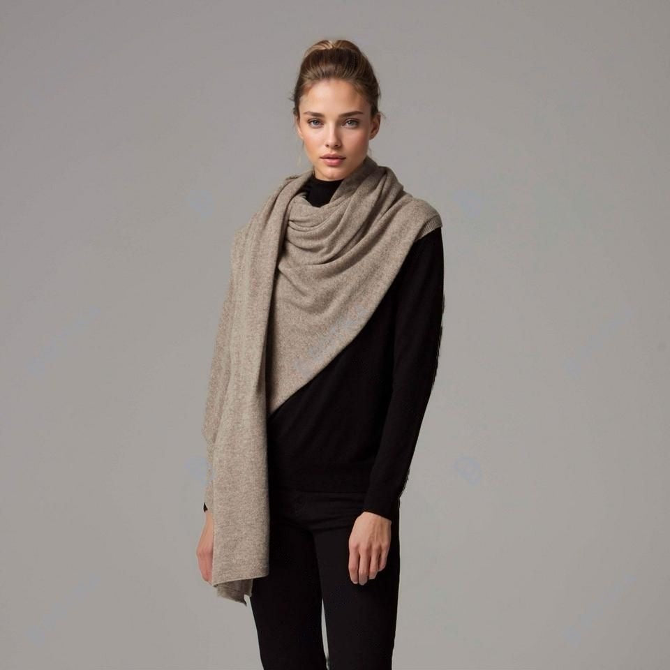 100% Cashmere 2 ply Knitted Julian Oversized Wrap -Unisex -More Colours available