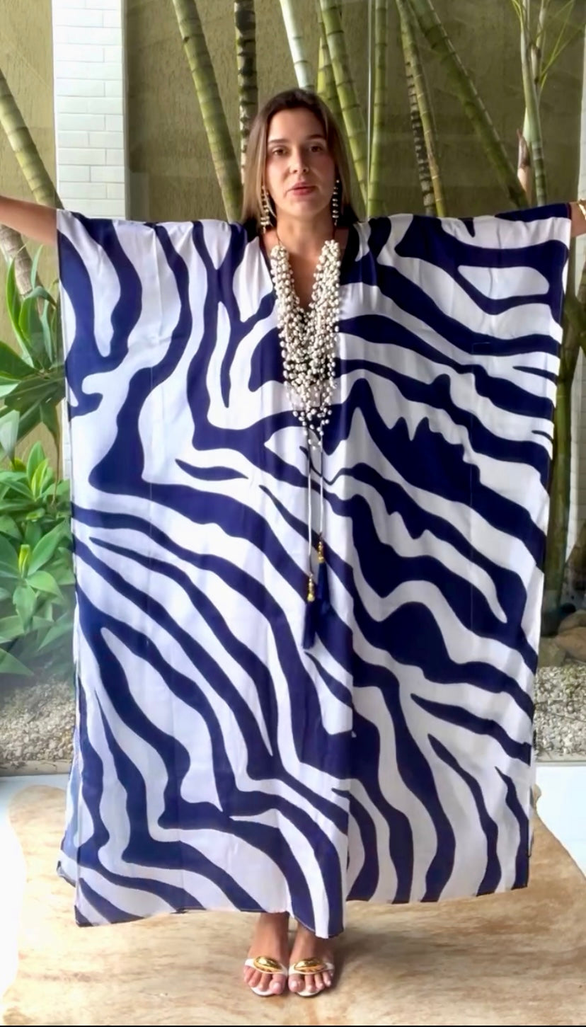 Milano Navy White Coco Bella kaftan 12-20