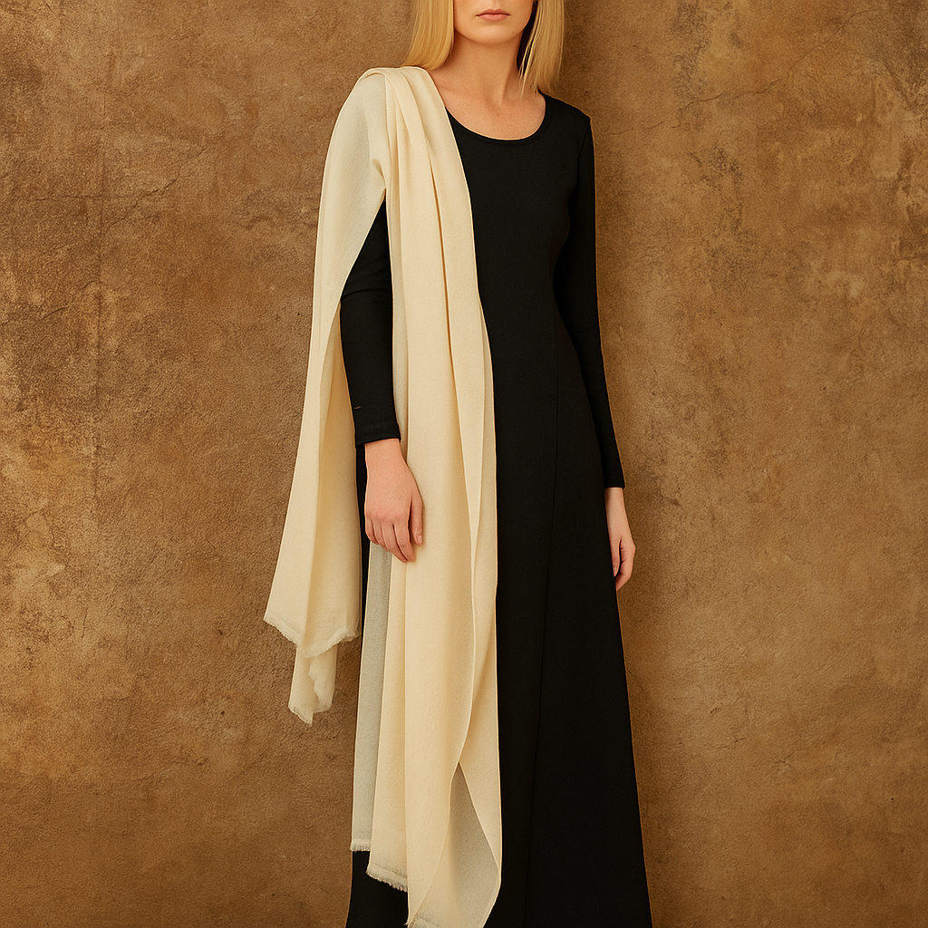 Ivory Cream Julian 100% Ultra fine Pashmina cashmere