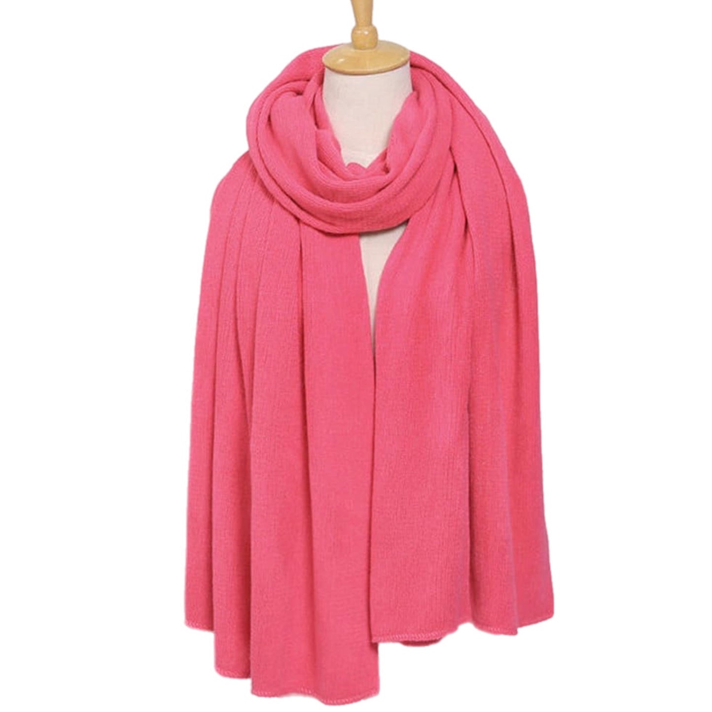 Pink 100% Cashmere Knitted Julian Wrap/ Scarf