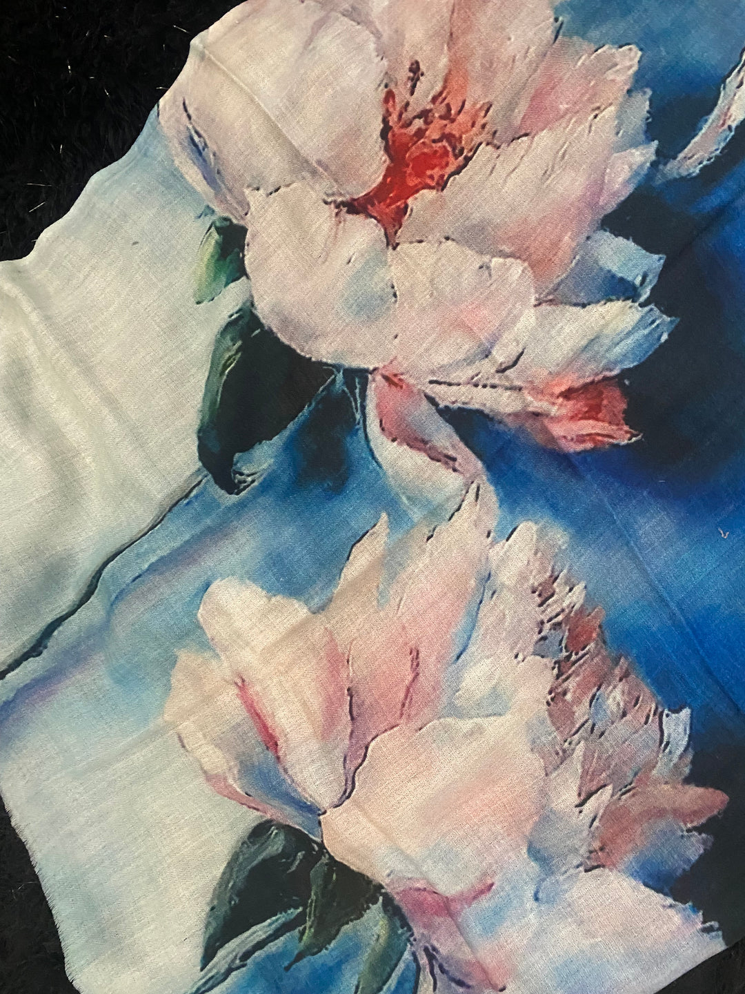 Mklane Cashmere Ultra fine Julian Wearable Art Scarf-Coastal Mangolia