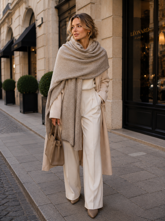 100% Cashmere 2 ply Knitted Julian Oversized Wrap -Unisex -30 Colours available