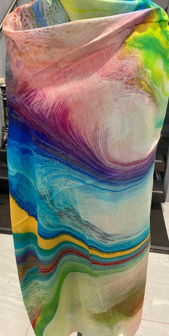Wearable Art Cashmere Ultra fine Julian Scarf /Wrap-NANI