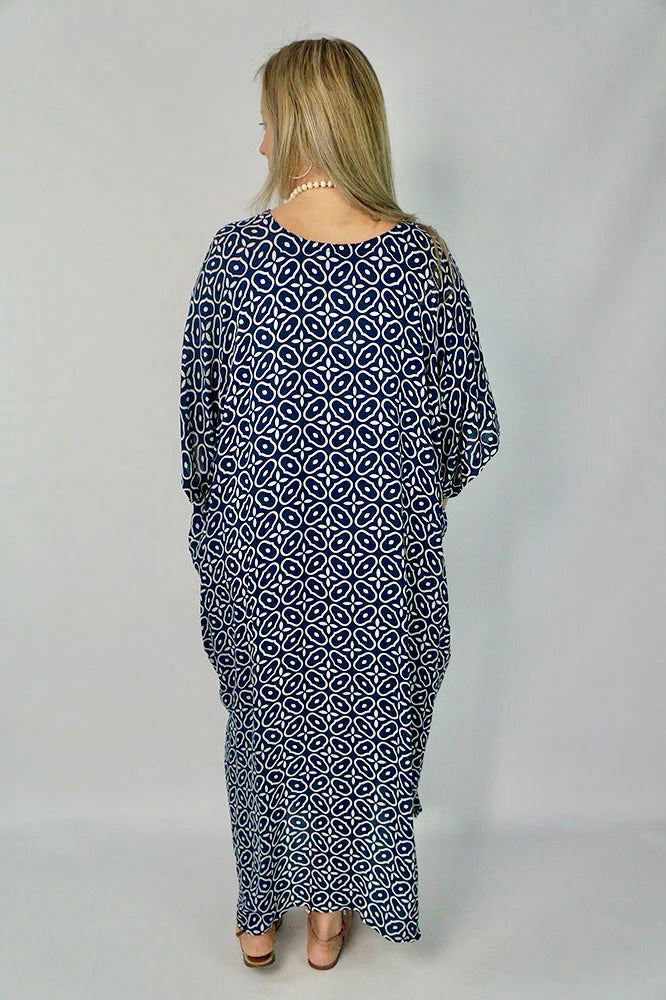 Maya Long Kaftan Navy Links