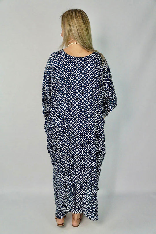Maya Long Kaftan Navy Links