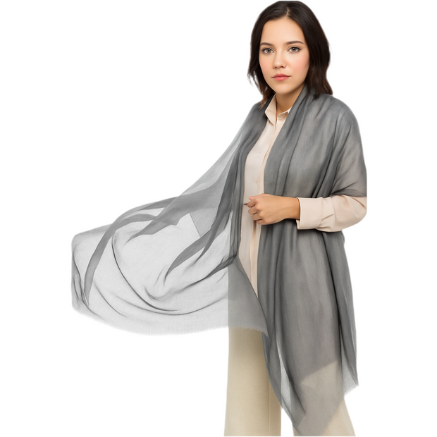 Silver Grey Julian Cashmere Shawl – Luxurious, Soft & Ultra-Light