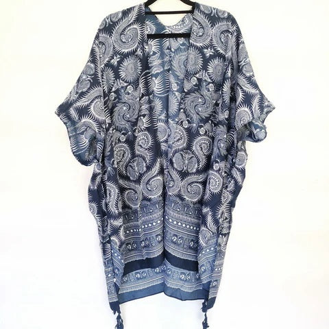 Abstract Tassel Open Kimono Free Size AU 10-24