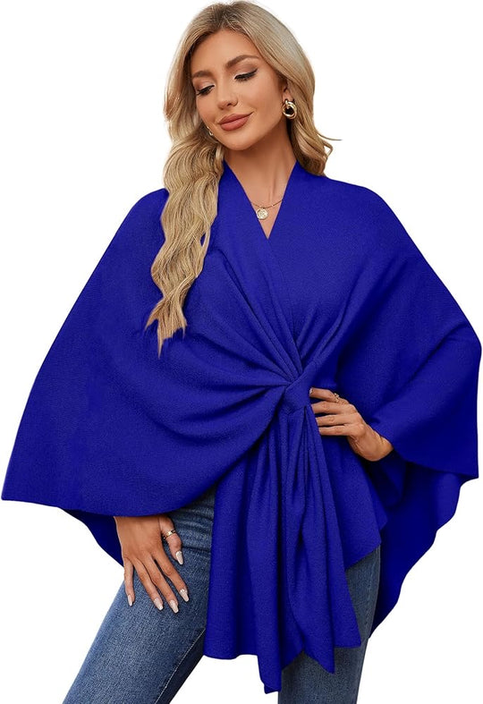 RITZY Front Closure Luxurious Maya Winter Cardigan Poncho Sweater-10 colours available