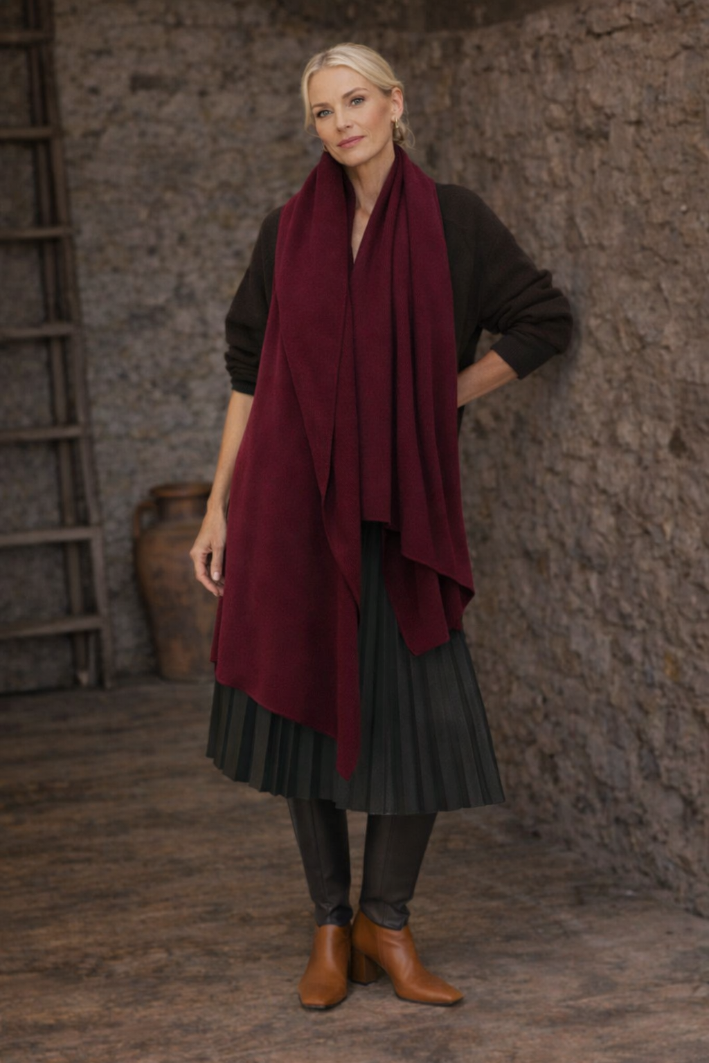 Julian knitted Pure Cashmere Maya scarf/ shawl/ Travel wrap-Colours available-Extra Large