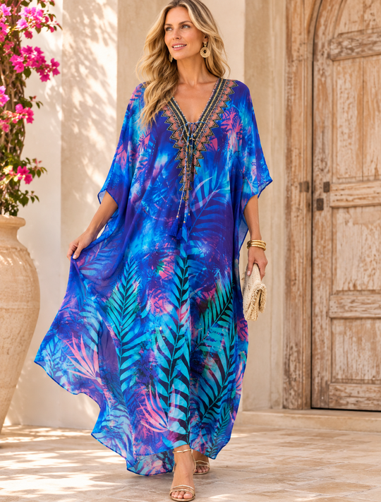 Luxe Silk Sareka Coco Bella Kaftan. Sizes Available AU 14-28