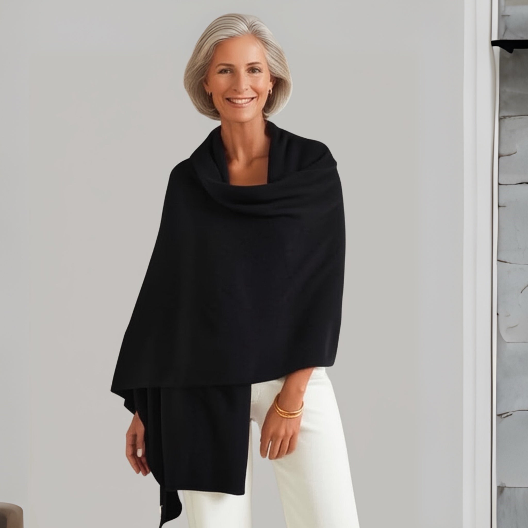 100% Cashmere 2 ply Knitted Julian Oversized Wrap -Unisex -More Colours available