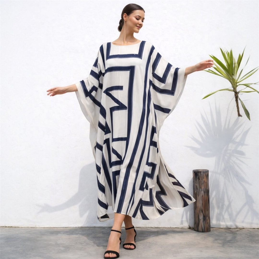 Maya Ivory Kaftan Dress.Sizes Available AU 16-26