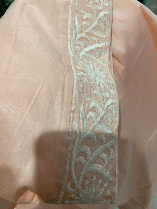 Peach Coco Bella MIDI Embroidered Shirt Kaftan Dress