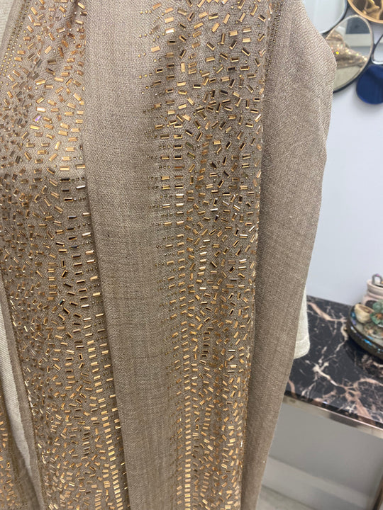 Julian Cashmere Pashmina Swarovski Crystals Handwoven Wedding Wrap Shawl