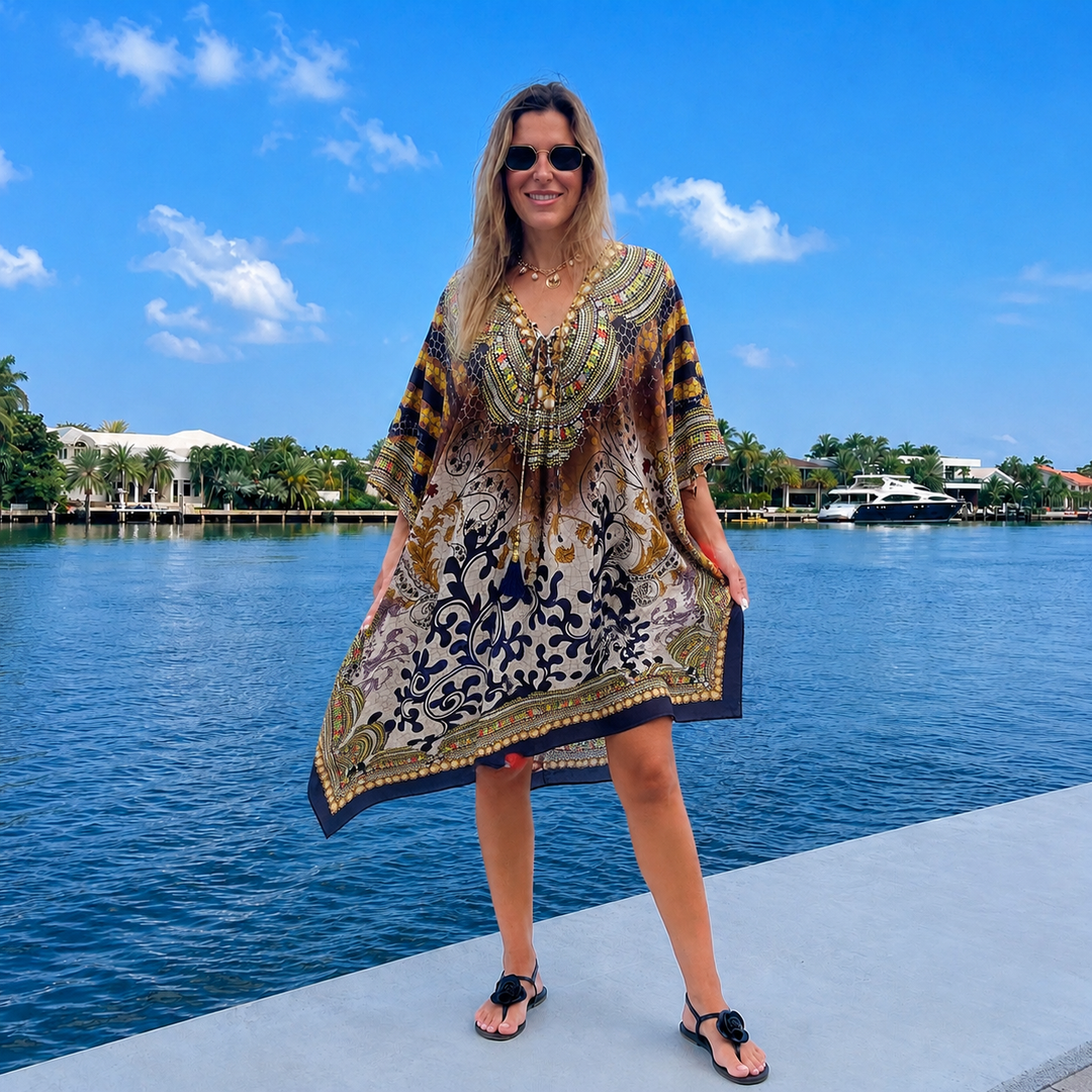 Coco Bella Tropical Short kaftan  12-20