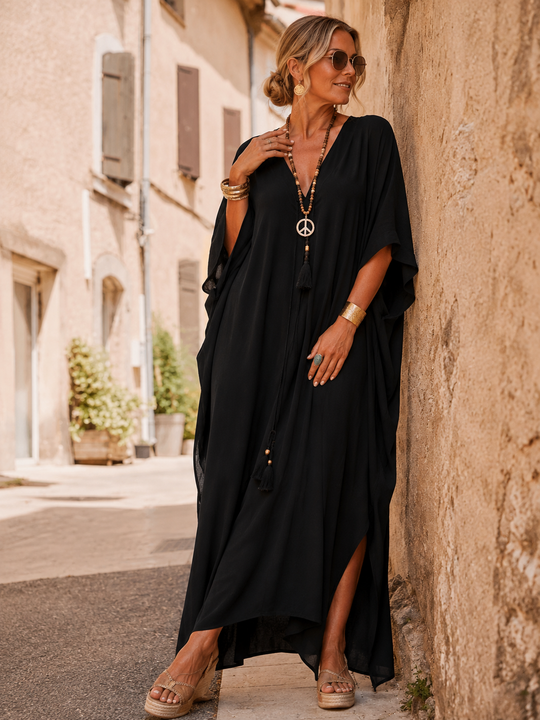 Maya Bohemian Black kaftan - Sizes Available AU 14-32