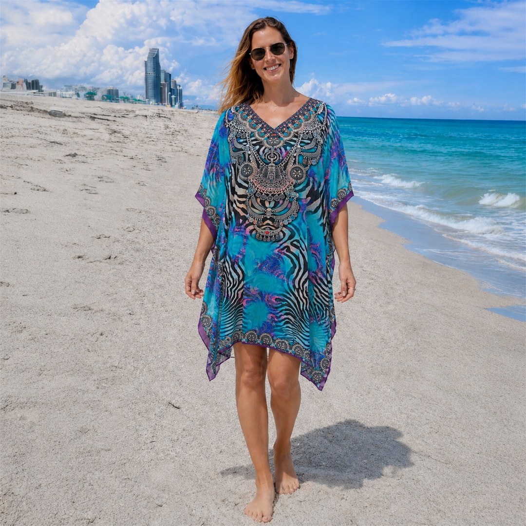 Kyra Bling Short Kaftan one size fits AU 12-20