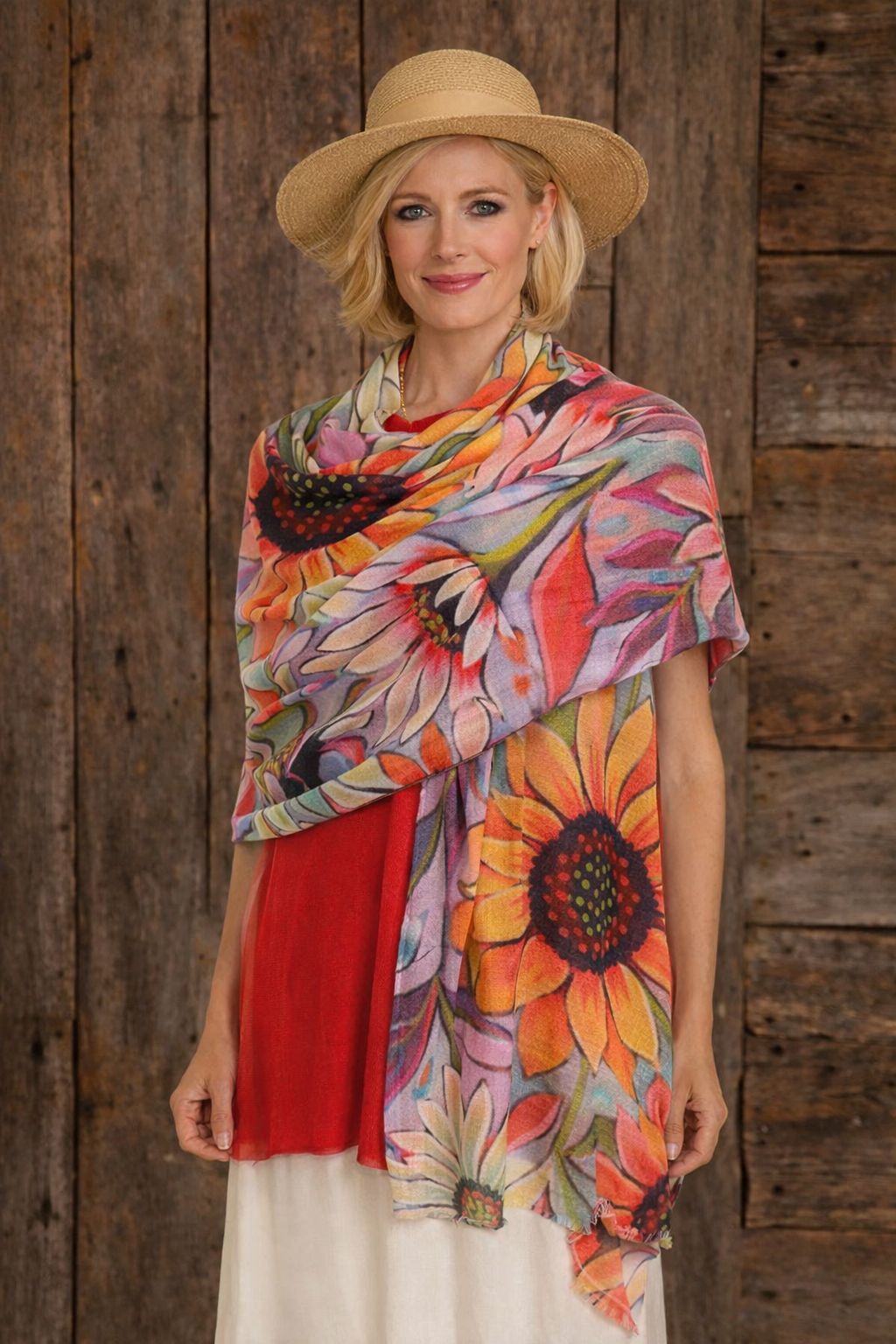 Wearable art 100% Cashmere Julian Scarf /Wrap-More Designs Available